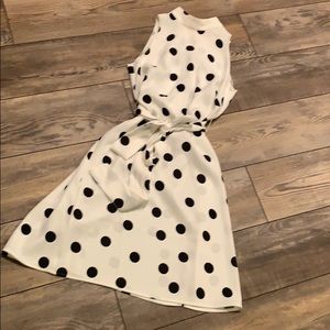 XS Anne Taylor sleeveless dress polka dot